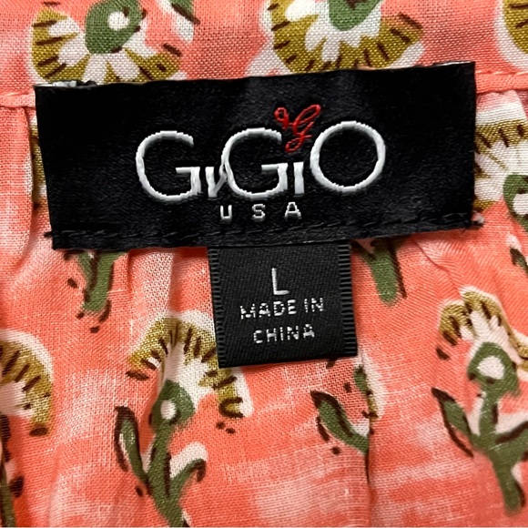 Women’s Gigio Coral Floral Long Dolman Sleeve Peasant Boho Oversized Top Size L - Picture 8 of 14
